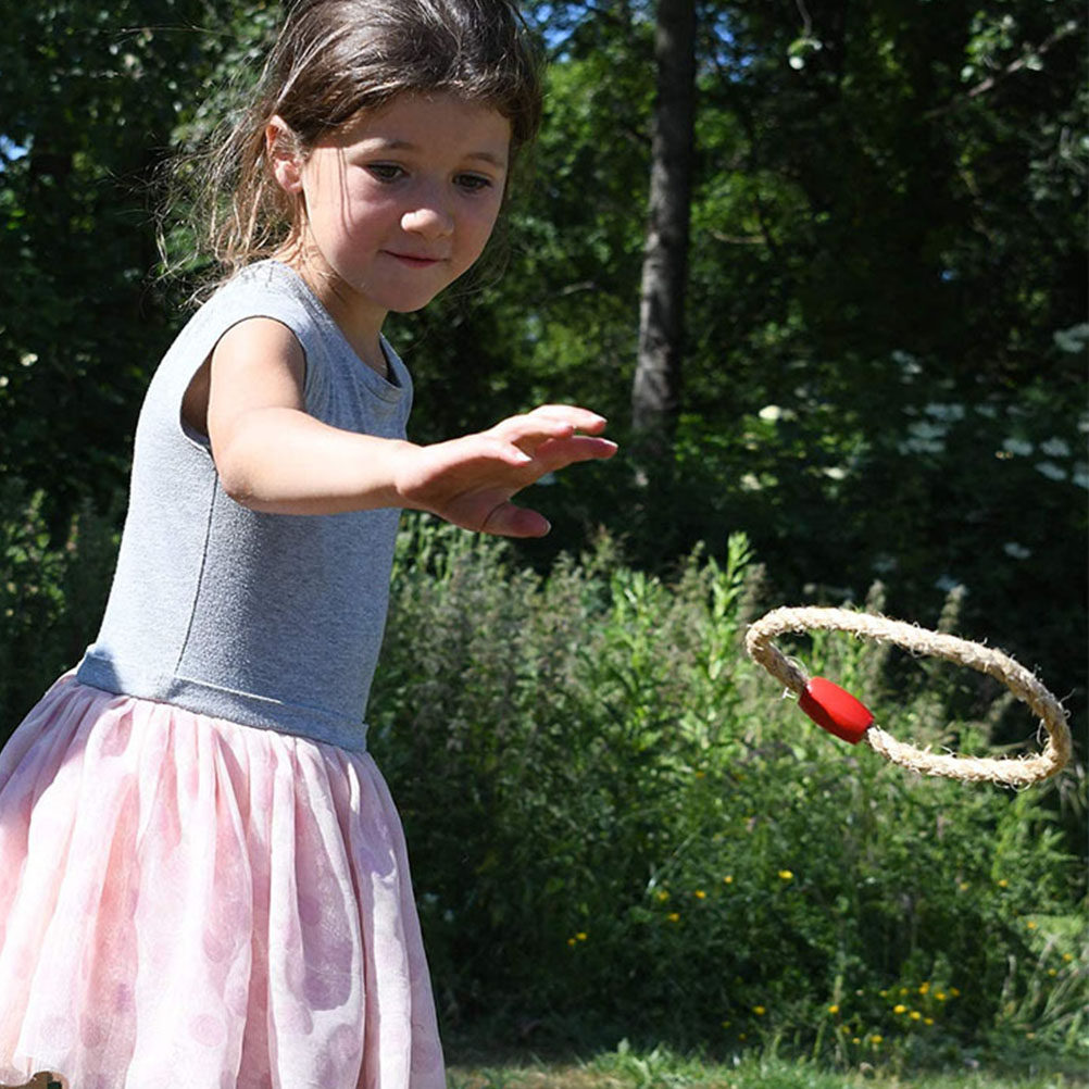 Ring Toss Outdoor - 1Set Ring Toss Game Wooden Throwing