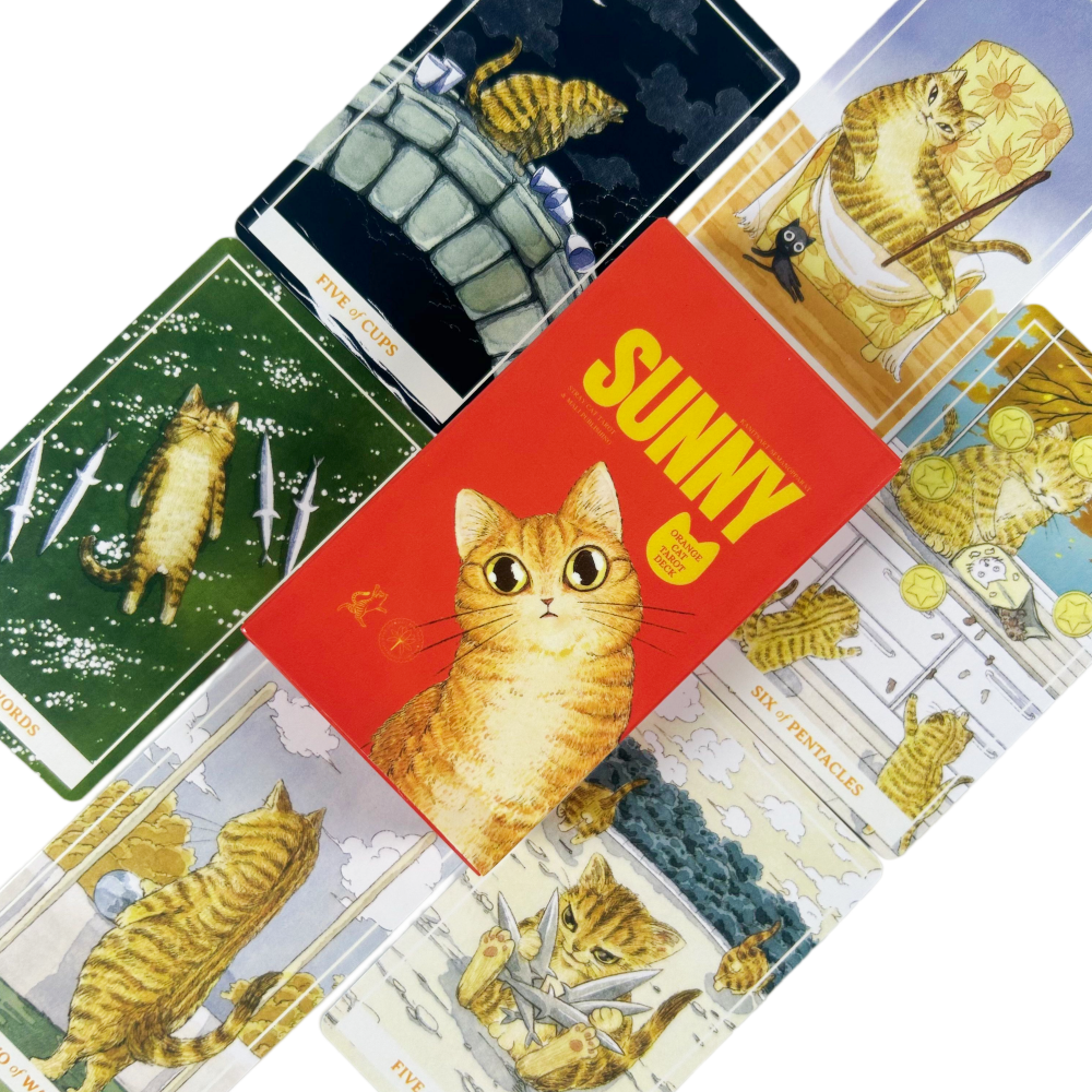 Party Games Best - Sunny Orange Cat Tarot Cards A