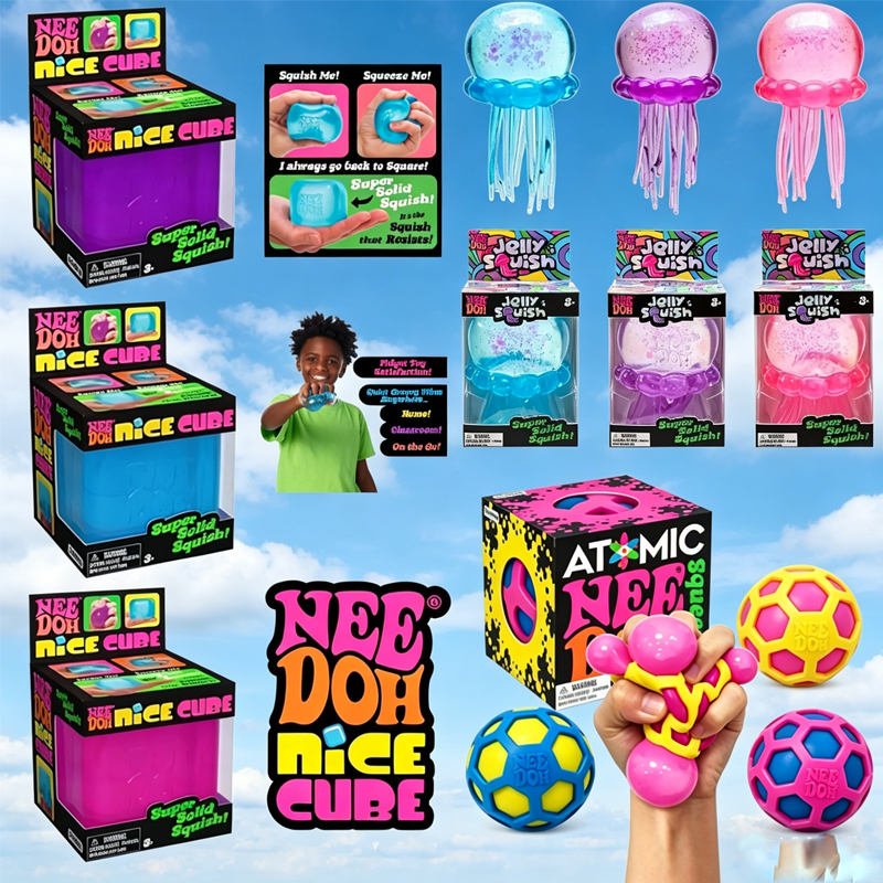Party Games Crazy - NeeDoh Squishy/; Schylling Atomic Stress Relief