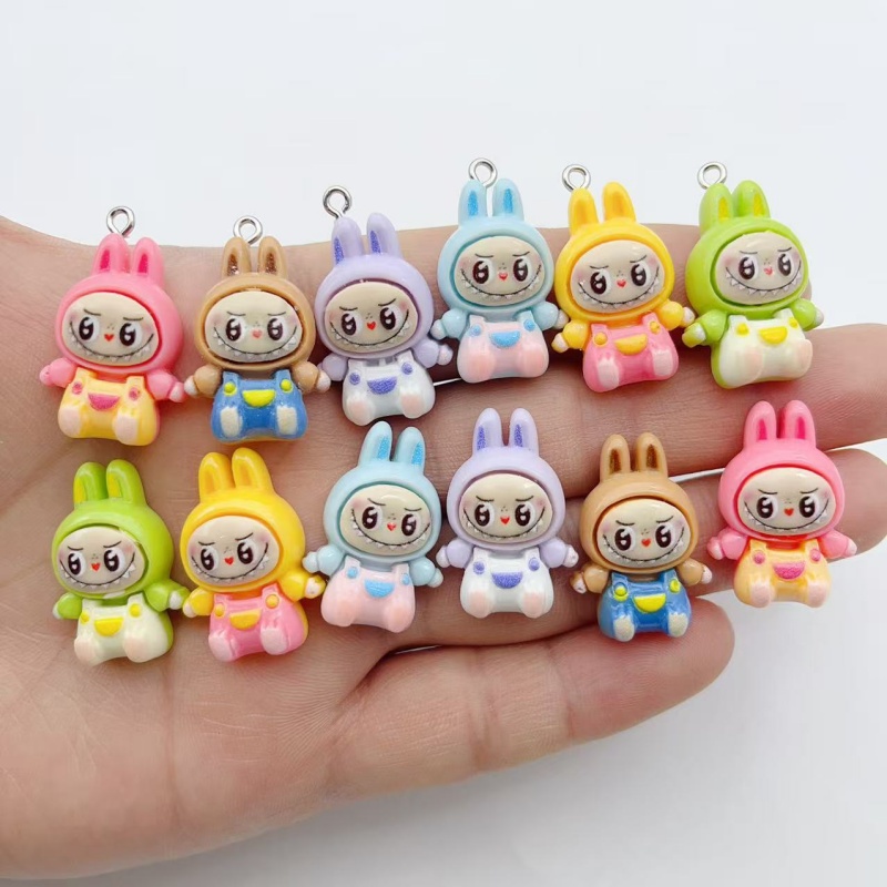 Party Games Crazy - 10Pcs Kawaii Rabbit Strawberry House Resin