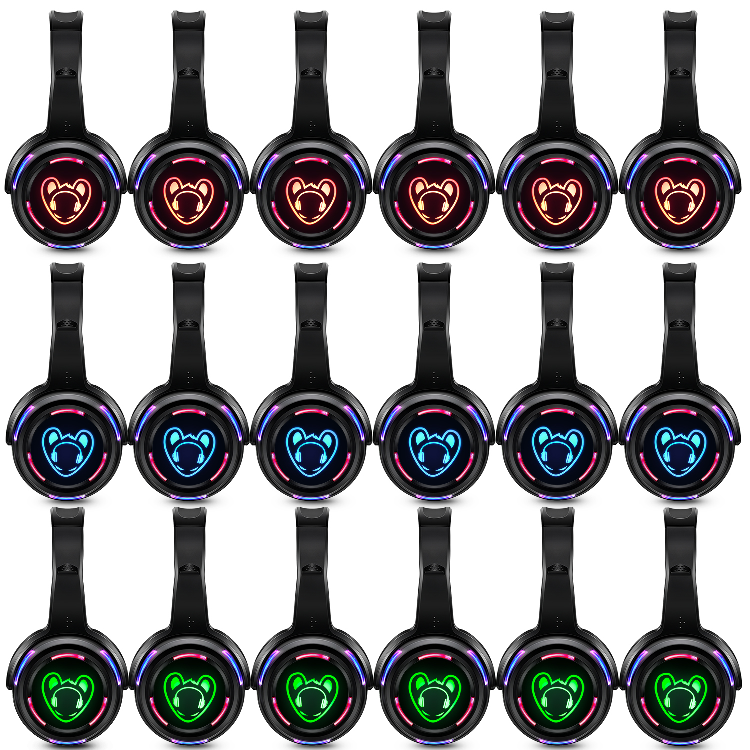 Party Games Phone - LED Flashing Light Silent Disco Headphone