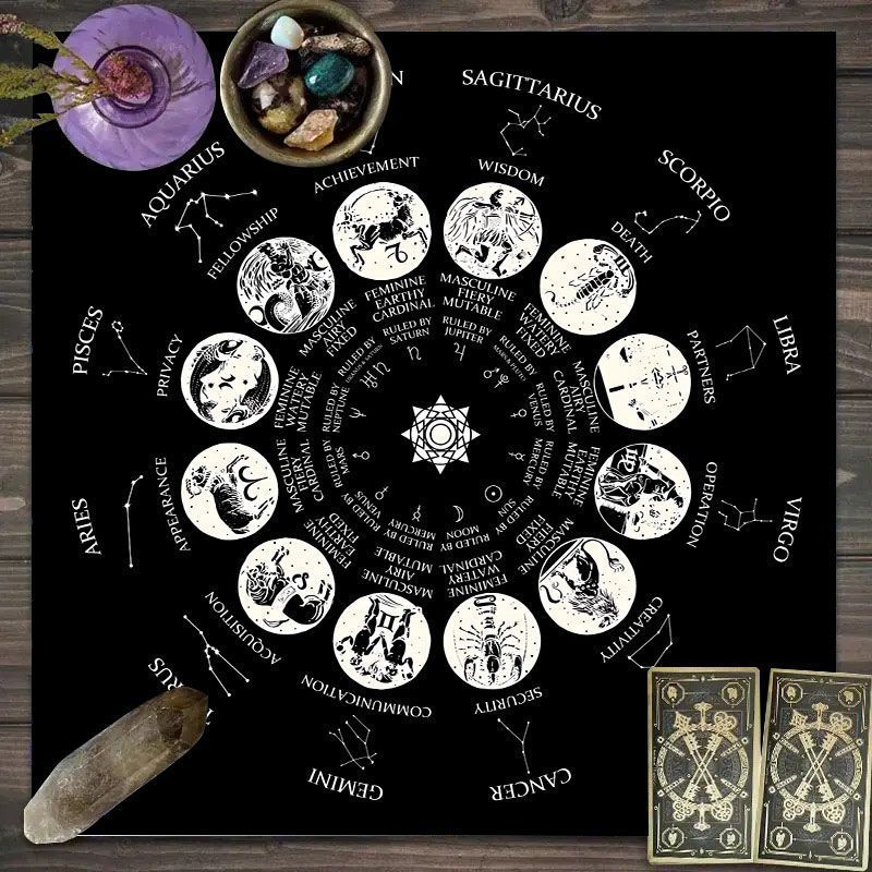 Zodiac Pattern Tarot Cloth - S – обзор и цена Zodiac Party Games