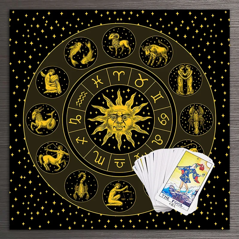 Tarot Cloth Gold Sun Zodiac Ve – обзор и цена Zodiac Party Games