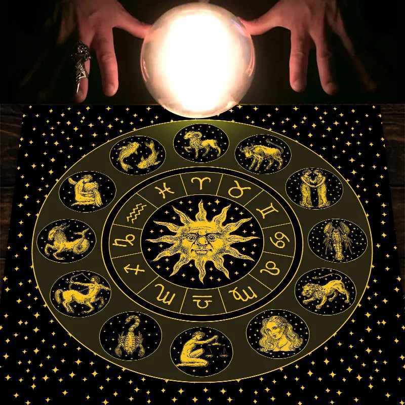 Tarot Cloth Gold Sun Zodiac Ve – обзор и цена Zodiac Party Games
