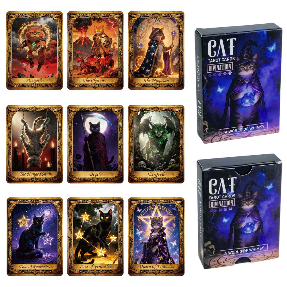 50PCS/Set Cute Cat Tarot Cards – обзор и цена Party Family Games
