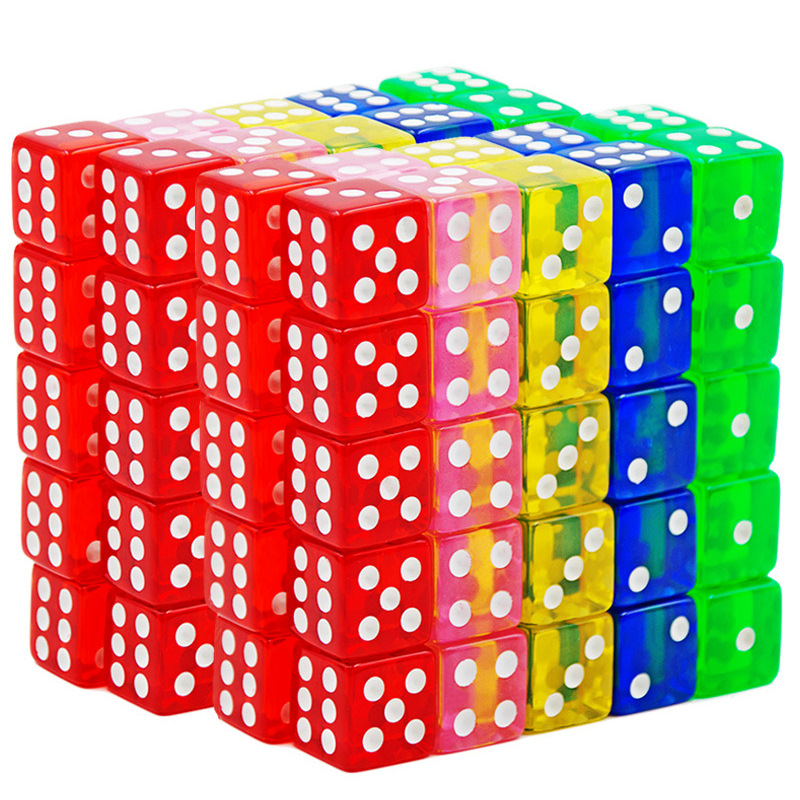 10PCS Transparent Colored Dice – обзор и цена Party Games Juego