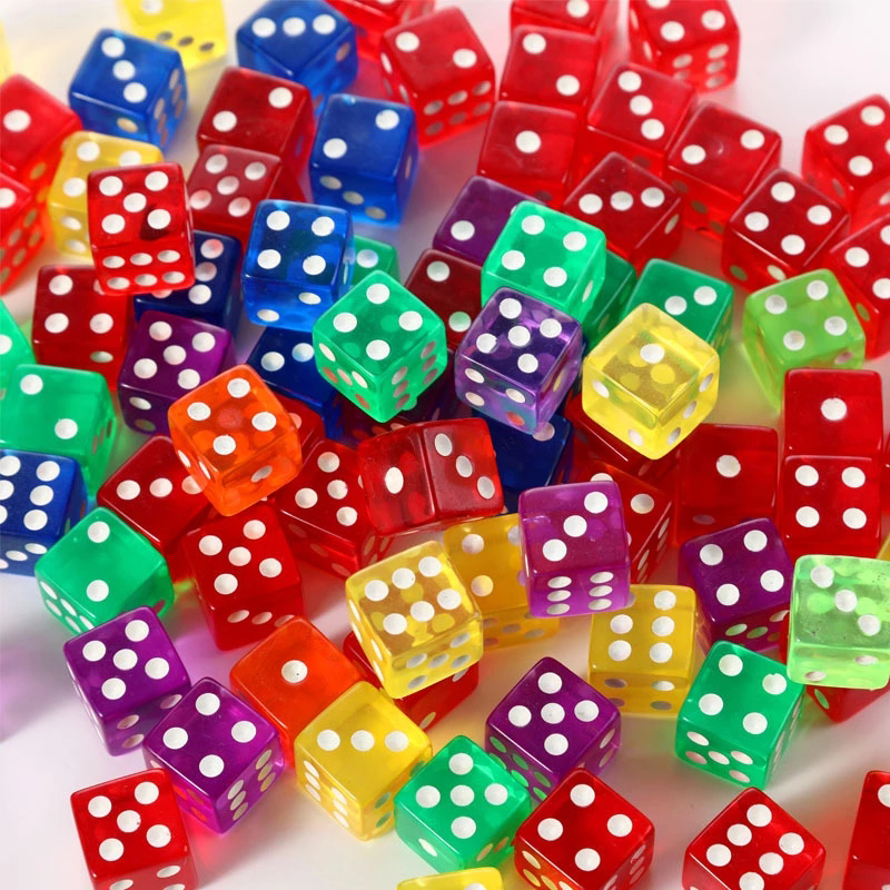 10PCS Transparent Colored Dice – обзор и цена Party Games Juego