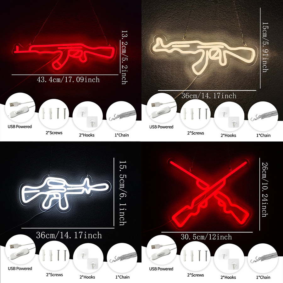 Gun Series Neon Sign For Wall  – обзор и цена Party Games Best