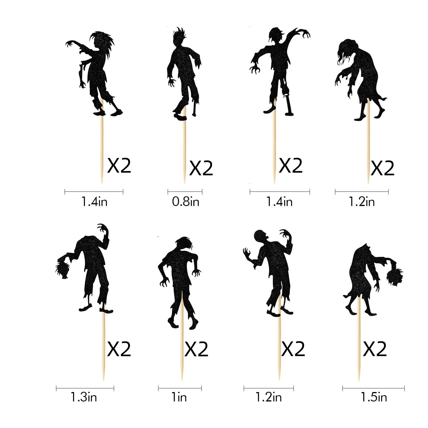 16pc/set Black Zombie Cake Top – обзор и цена Zombie Party Games