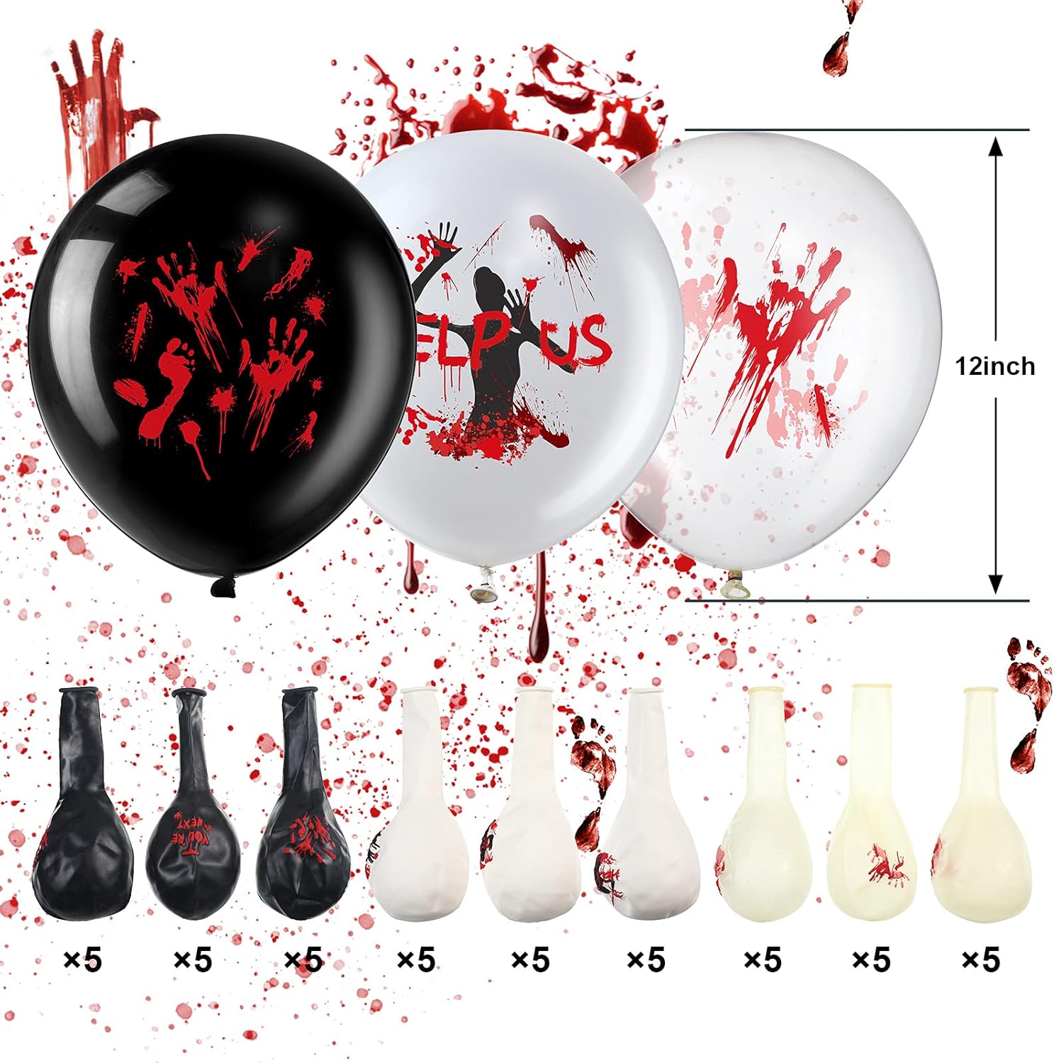 45 Pcs Scary Halloween Balloon – обзор и цена Zombie Party Games