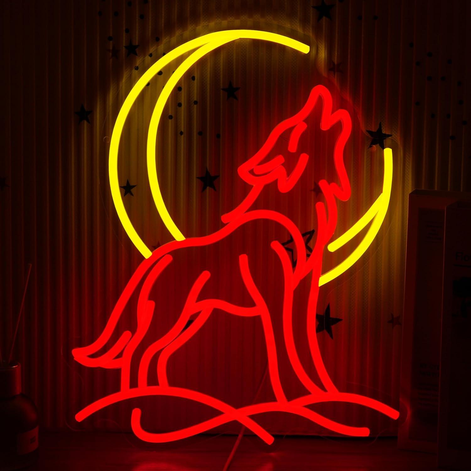 Howling Wolf Neon Sign Dimmabl – обзор и цена Party Games Gifts