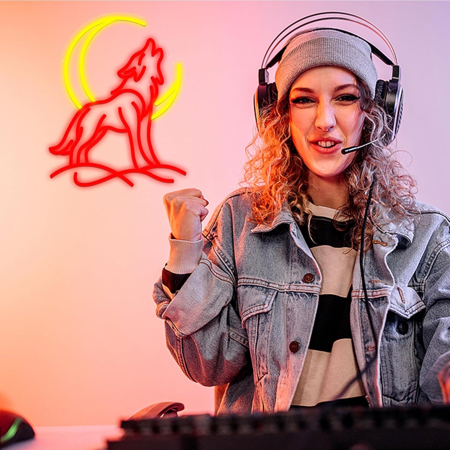 Howling Wolf Neon Sign Dimmabl – обзор и цена Party Games Gifts